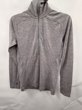 Smartwool Women's Light Gray Half-Zip Turtleneck Sweater size medium